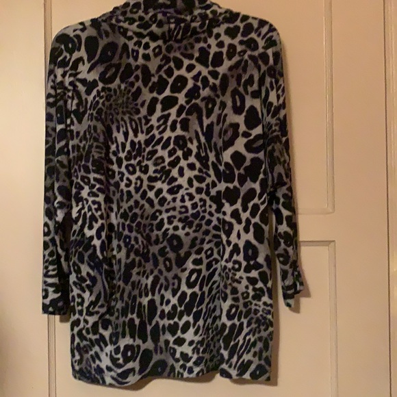 JONES NEW YORK SIG. SZ L. ANIMAL PRINT. GRAY BLACK - Picture 5 of 5